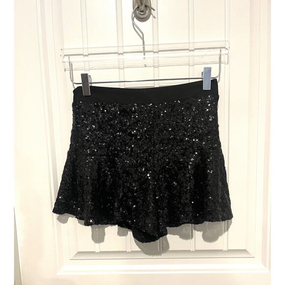 Sexy Black Sequin Covered Shorts Small Lined Hotpants Datenight Glam Hollywood - Picture 6 of 12